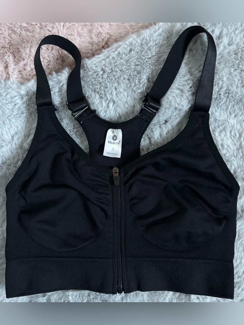 Velocity black sports bra